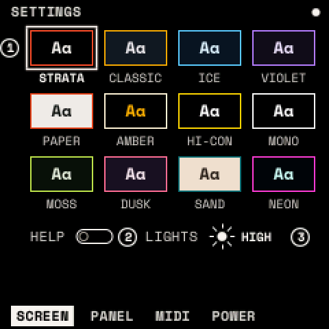 SETTINGS > SCREEN